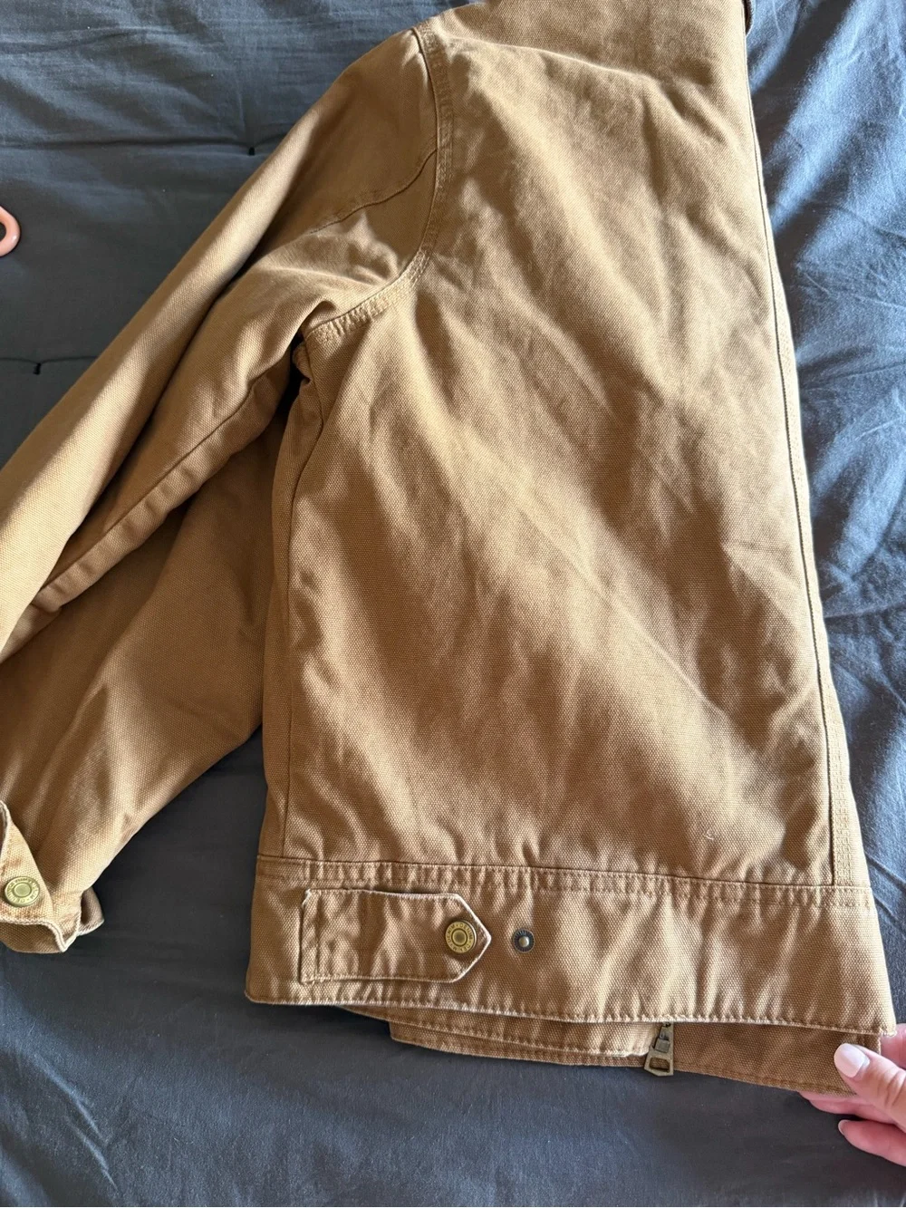Zara Boys Brown Canvas Field Jacket with Corduroy Collar